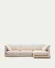 Picture of Divan Gala 4-vendësh me chaise longue në anën e djathtë, i veshur me chenille bezhë, 300 cm, FSC Mix Credit