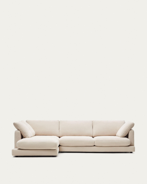 Picture of Divan Gala 4-vendësh me chaise longue në anën e majtë, i veshur me chenille bezhë, 300 cm, FSC Mix Credit