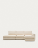 Picture of Divan modular Alea 5-vendësh me chaise longue në anën e djathtë dhe mbulesë të heqshme, i veshur me chenille ecru, 340 cm