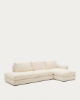 Picture of Divan modular Alea 5-vendësh me chaise longue në anën e djathtë dhe mbulesë të heqshme, i veshur me chenille ecru, 340 cm