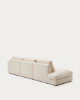 Picture of Divan modular Alea 5-vendësh me chaise longue në anën e djathtë dhe mbulesë të heqshme, i veshur me chenille ecru, 340 cm