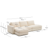 Picture of Divan modular Alea 5-vendësh me chaise longue në anën e majtë dhe mbulesë të heqshme, i veshur me chenille ecru, 340 cm