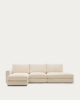 Picture of Divan modular Alea 5-vendësh me chaise longue në anën e majtë dhe mbulesë të heqshme, i veshur me chenille ecru, 340 cm