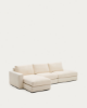 Picture of Divan modular Alea 5-vendësh me chaise longue në anën e majtë dhe mbulesë të heqshme, i veshur me chenille ecru, 340 cm