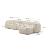 Picture of Divan modular Martina 4-vendësh me chaise longue në anën e djathtë, i veshur me chenille ecru, 377 cm