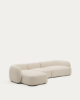 Picture of Divan modular Martina 4-vendësh me chaise longue në anën e majtë, i veshur me chenille ecru, 377 cm