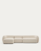 Picture of Divan modular Martina 4-vendësh me chaise longue në anën e majtë, i veshur me chenille ecru, 377 cm