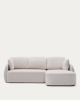 Picture of Divan-krevat Laira 3-vendësh me chaise longue në anën e djathtë, i veshur me chenille ecru, 246 cm, FSC Mix Credit