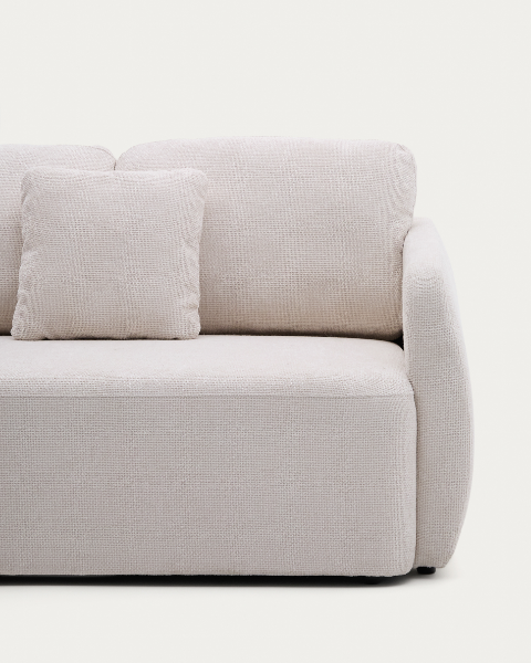 Picture of Divan-krevat Laira 3-vendësh me chaise longue në anën e majtë, i veshur me chenille ecru, 246 cm, FSC Mix Credit