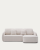 Picture of Divan-krevat Laira 3-vendësh me chaise longue në anën e djathtë, i veshur me chenille ecru, 246 cm, FSC Mix Credit