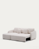 Picture of Divan-krevat Laira 3-vendësh me chaise longue në anën e majtë, i veshur me chenille ecru, 246 cm, FSC Mix Credit