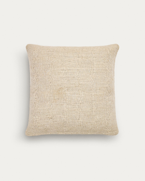 Picture of Këllëf jastëku Machiel prej viskoze jacquard në ngjyrë bezhë dhe të bardhë, 50 × 50 cm