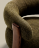 Picture of Poltron Granite me chenille të gjelbër dhe këmbë prej druri masiv frashëri me finiturë arre, FSC 100%