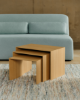 Picture of Set Litto me 3 tavolina fole prej furniri lisi, FSC Mix Credit, 60 × 40 / 51 × 36 / 42 × 31 cm