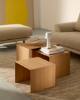 Picture of Set Litto me 3 tavolina fole prej furniri lisi, FSC Mix Credit, 60 × 40 / 51 × 36 / 42 × 31 cm