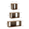 Picture of Set Litto me 9 elemente biblioteke modulare prej furniri arre, 202 × 114 cm