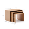 Picture of Set Litto me 3 tavolina fole prej furniri lisi, FSC Mix Credit, 60 × 40 / 51 × 36 / 42 × 31 cm